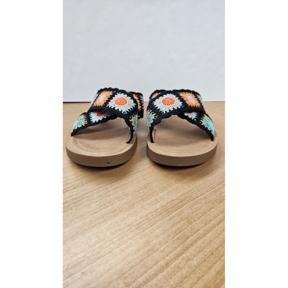 Forever Comfort Sandals Shoes Womens Size 8.5 Boho Crochet Slide Slip On Summer - Picture 2 of 6